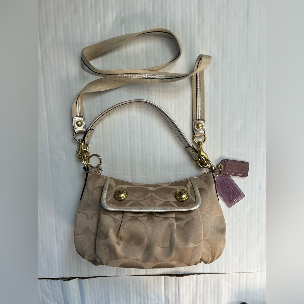 Coach Poppy Signature Sateen 13833 Convertible Shoulder or Crossbody Bag
